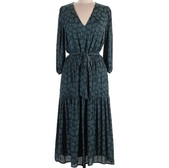 Banana Republic Peacock Green Floral Midi Dress - Picture 2 of 9